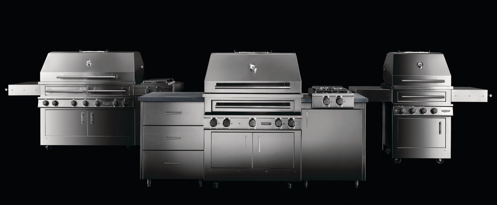 three grills in a line